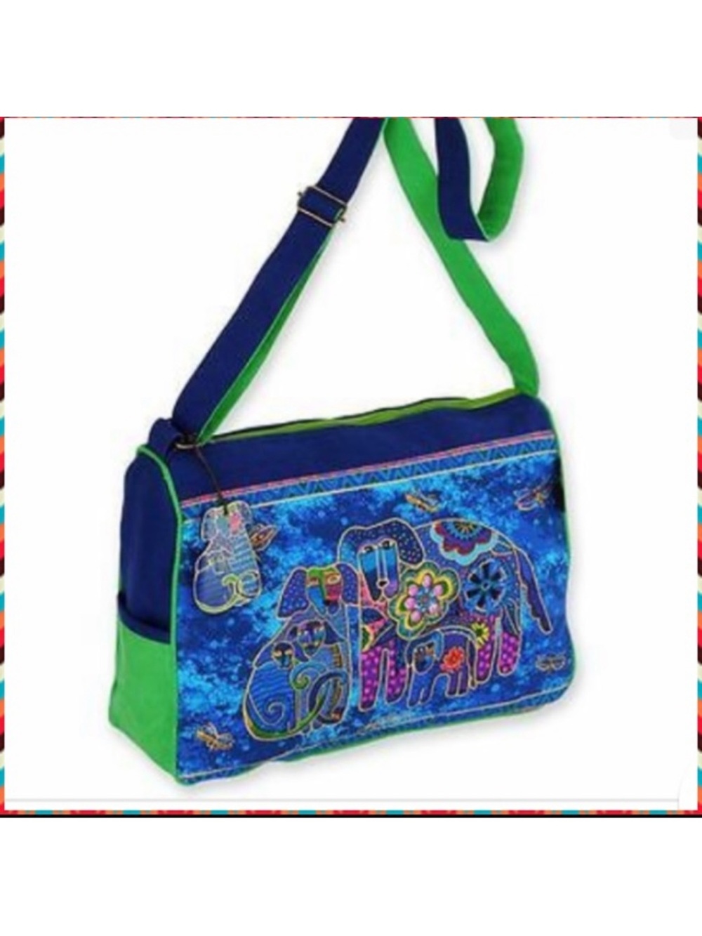 Laurel Burch Medium ~Canine Family Print ~Crossbody /Satchel LB4852 EUC